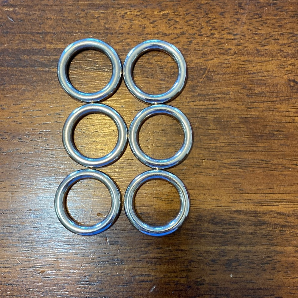 Miche carabiner extenders- 6 1” silver rings